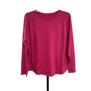 tekgear womens blouse shirt top stretch HOT‎ PINK athletic wicking XXL NWOT A6